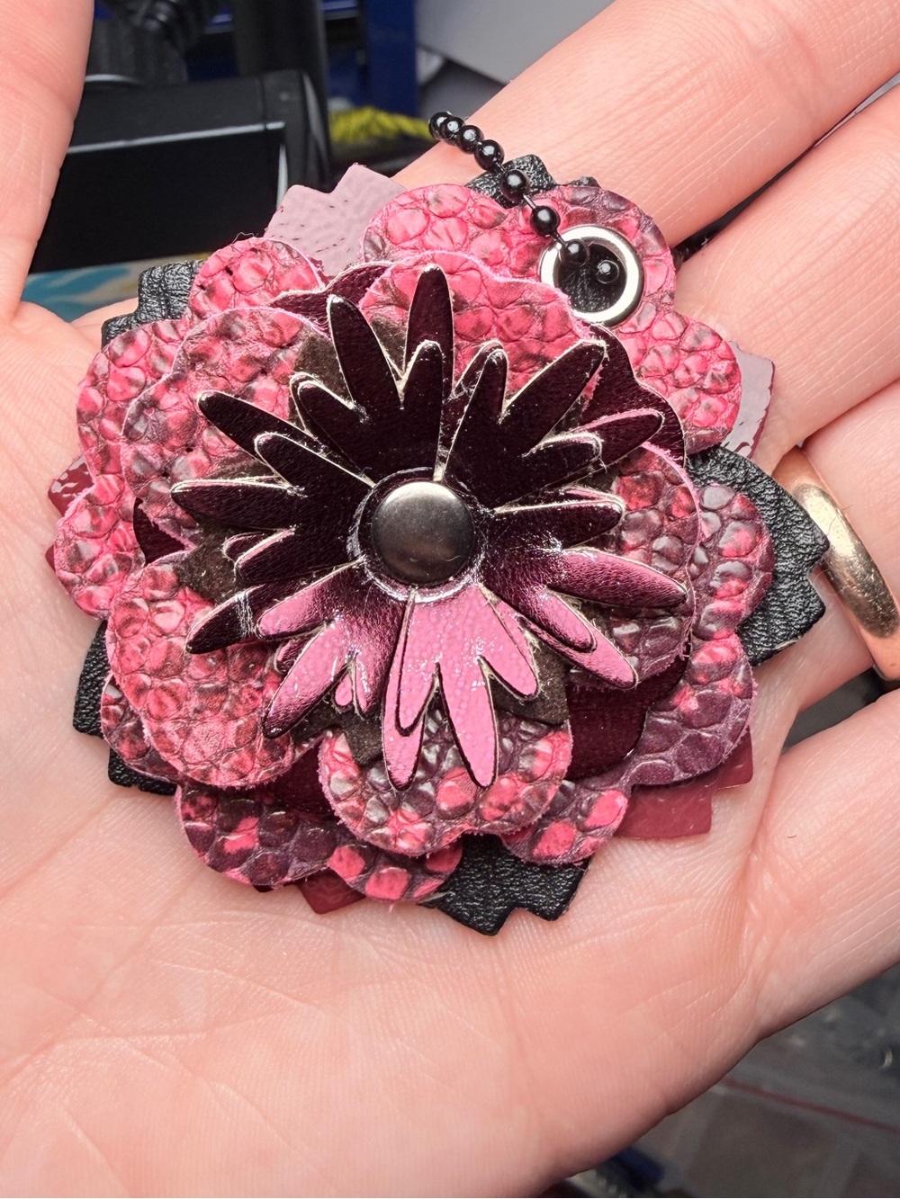 Handmade Floral Bag Charm 💜🩷